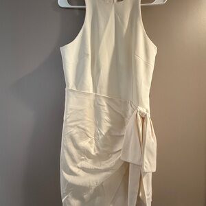 Cinq à Sept Cream Mini Dress with Bow Detail
